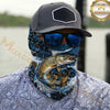 Maxcorners Fishing Camoflage Water Splash 3D Neck Gaiter (12 Fish Species)