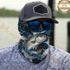 Maxcorners Fishing Camoflage Water Splash 3D Neck Gaiter (12 Fish Species)