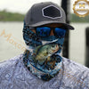 Maxcorners Fishing Camoflage Water Splash 3D Neck Gaiter (12 Fish Species)