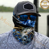 Maxcorners Fishing Flame Dark Blue Luxury Pattern 3D Neck Gaiter (12 Fish Species)
