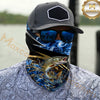 Maxcorners Fishing Flame Dark Blue Luxury Pattern 3D Neck Gaiter (12 Fish Species)