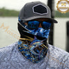 Maxcorners Fishing Flame Dark Blue Luxury Pattern 3D Neck Gaiter (12 Fish Species)
