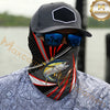 Maxcorners Fishing Red White Graphic 3D Neck Gaiter (12 Fish Species)