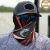 Maxcorners Fishing Red White Graphic 3D Neck Gaiter (12 Fish Species)