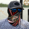 Maxcorners Fishing Red White Graphic 3D Neck Gaiter (12 Fish Species)