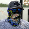 Maxcorners Fishing Water Splash Graphic 3D Neck Gaiter (12 Fish Species)