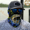 Maxcorners Fishing Water Splash Graphic 3D Neck Gaiter (12 Fish Species)