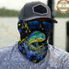 Maxcorners Fishing Water Splash Graphic 3D Neck Gaiter (12 Fish Species)
