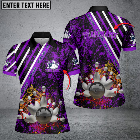 Maxcorners Water Splash Bowling And Pins Multicolor Option Customized Name 3D Shirt For Women