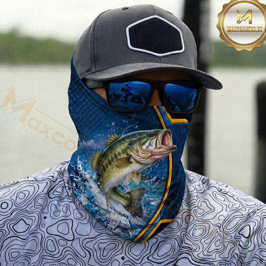 Maxcorners Fishing Dynamic Water Splash 3D Neck Gaiter (13 Fish Species)
