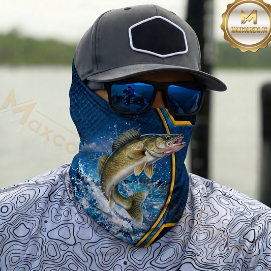 Maxcorners Fishing Dynamic Water Splash 3D Neck Gaiter (13 Fish Species)