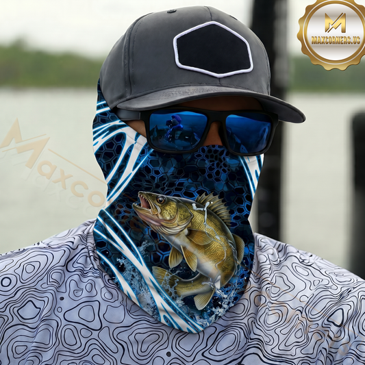 Maxcorners Fishing Dynamic Splash Art 3D Neck Gaiter (13 Fish Species)