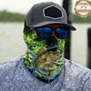 Maxcorners Fishing Neon Green Honeycomb Water Splash 3D Neck Gaiter (13 Fish Species)
