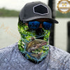 Maxcorners Fishing Neon Green Honeycomb Water Splash 3D Neck Gaiter (13 Fish Species)