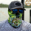 Maxcorners Fishing Neon Green Honeycomb Water Splash 3D Neck Gaiter (13 Fish Species)