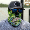 Maxcorners Fishing Neon Green Honeycomb Water Splash 3D Neck Gaiter (13 Fish Species)