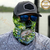 Maxcorners Fishing Neon Green Honeycomb Water Splash 3D Neck Gaiter (13 Fish Species)