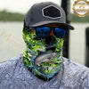 Maxcorners Fishing Neon Green Honeycomb Water Splash 3D Neck Gaiter (13 Fish Species)