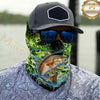 Maxcorners Fishing Neon Green Honeycomb Water Splash 3D Neck Gaiter (13 Fish Species)
