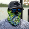 Maxcorners Fishing Neon Green Honeycomb Water Splash 3D Neck Gaiter (13 Fish Species)
