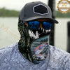 Maxcorners Fishing Camoflage Foggy Forest 3D Neck Gaiter (9 Fish Species)