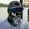 Maxcorners Fishing Camoflage Foggy Forest 3D Neck Gaiter (9 Fish Species)