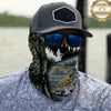 Maxcorners Fishing Camoflage Foggy Forest 3D Neck Gaiter (9 Fish Species)