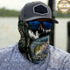 Maxcorners Fishing Camoflage Foggy Forest 3D Neck Gaiter (9 Fish Species)