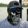 Maxcorners Fishing Camoflage Foggy Forest 3D Neck Gaiter (9 Fish Species)
