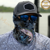 Maxcorners Fishing Dark Hexagon Texture Smoke 3D Neck Gaiter (13 Fish Species)