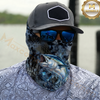 Maxcorners Fishing Dark Hexagon Texture Smoke 3D Neck Gaiter (13 Fish Species)