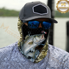 Maxcorners Fishing Black Khaki Camoflage 3D Neck Gaiter (13 Fish Species)