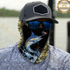 Maxcorners Fishing Black Khaki Camoflage 3D Neck Gaiter (13 Fish Species)