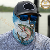 Maxcorners Fishing Hook Line Ocean Bubble 3D Neck Gaiter (13 Fish Species)