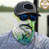 Maxcorners Fishing Green Camo Water Splash 3D Neck Gaiter (13 Fish Species)