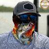 Maxcorners Fishing Fire Flame Background 3D Neck Gaiter (13 Fish Species)
