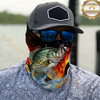 Maxcorners Fishing Fire Flame Background 3D Neck Gaiter (13 Fish Species)