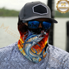 Maxcorners Fishing Fire Flame Background 3D Neck Gaiter (13 Fish Species)