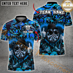 Maxcorners Darts Flaming Dartboard Attitude Graffiti Pattern Multicolor Customized Name, Team Name 3D Shirts