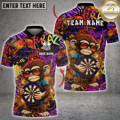 Maxcorners Darts Graffiti Monkey Dartboard Street Art Multicolor Customized Name, Team Name 3D Shirt