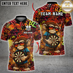 Maxcorners Darts Graffiti Monkey Dartboard Street Art Multicolor Customized Name, Team Name 3D Shirt