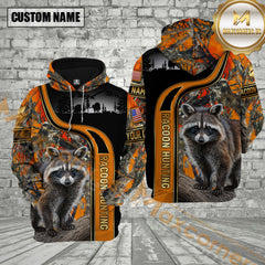 Maxcorners Premium Racoon Hunting Camo Pullover 3D Full Print Hoodie Best Gift For Hunter