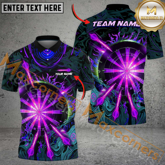 Maxcorners Sparks Of Color Darts Jersey Mutilcolor Option Customized Name, Team Name 3D Polo Shirt