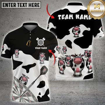 Maxcorners Darts Funny Cow Cartoon Personalized Name 3D Unisex Shirt