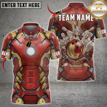 Maxcorners Bowling Armor Reactor Strike Personalized Name 3D Unisex Shirt