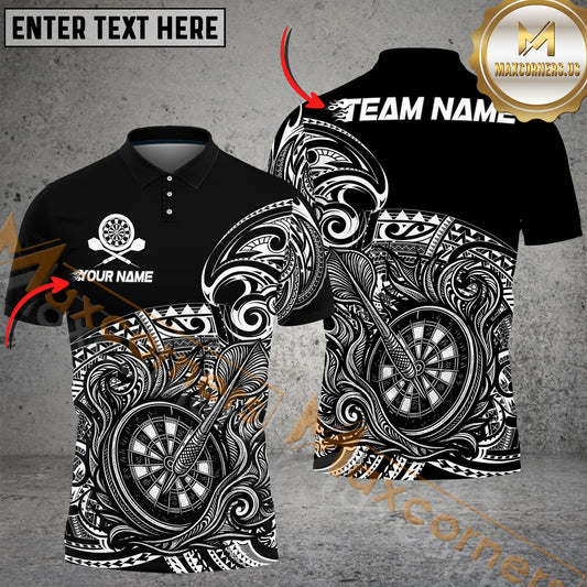 Maxcorners Darts Tribal Wave Multicolor Customized Name, Team Name 3D Shirts