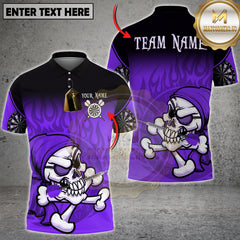 Maxcorners Darts Skull Flame Multicolor Customized Name, Team Name 3D Shirts