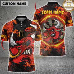 Maxcorners Fire Bull Darts Multicolor Customized Name, Team Name 3D Shirts