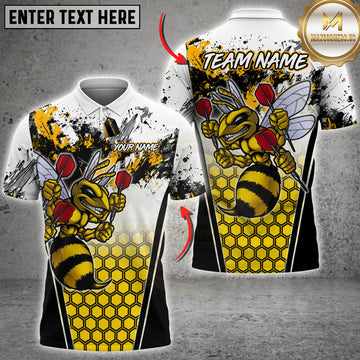 Maxcorners Darts Angry Bee Honeycomb Personalized Name 3D Unisex Shirt