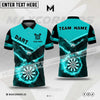 Maxcorners Darts Eagle Fire Flame Multicolor Option Customized Name, Team Name 3D Polo Shirt